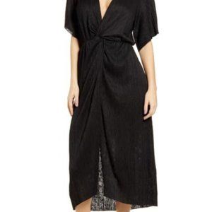 Nordstrom Dolman Plissé Midi Dress L